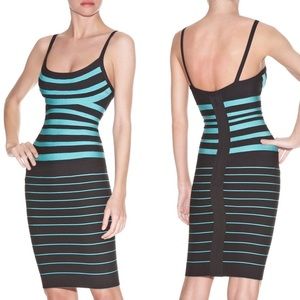 Herve Leger Two Tone Bandage Mini Dress Size XS NWT.